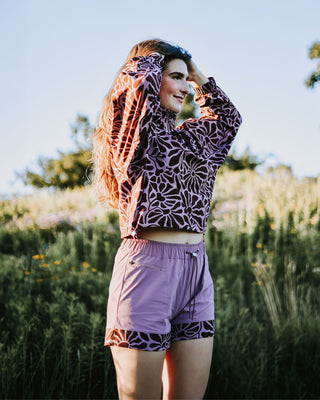 Shop Women's High Desert Wildflowers Trail Short Inspired by Desert Parks | mauve-orchid