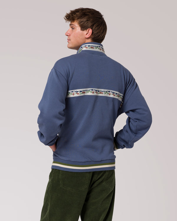 Shop Acadia Moose Quarter Zip Fleece Inspired by Acadia | blue-fog