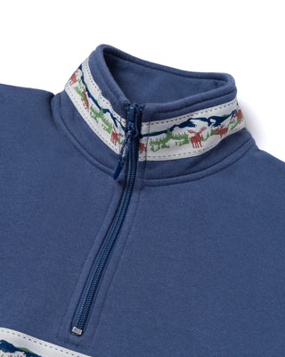 Shop Acadia Moose Quarter Zip Fleece Inspired by Acadia | blue-fog