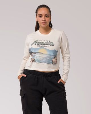 Shop Acadia National Park Vintage Boxy Long Sleeve Tee Inspired by Acadia | natural