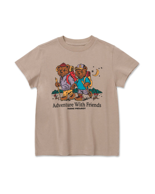 Shop Adventure With Friends Bears Youth Tee Inspired by Parks | mushroom-grey