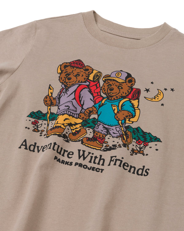 Shop Adventure With Friends Bears Youth Tee Inspired by Parks | mushroom-grey