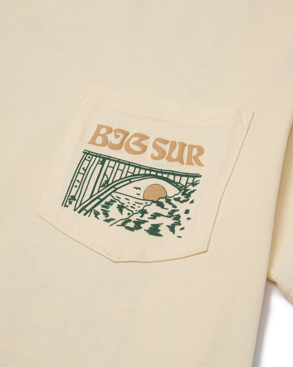 Shop Big Sur Bridges Puff Print Pocket Tee Inspired by Big Sur | white