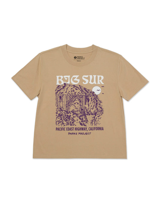 Shop Big Sur Bridges Puff Print Boxy Tee Inspired by National Parks | khaki