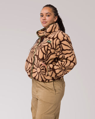 Shop Desert Wildflowers High Pile Women's Jacket Inspired by our Parks | cream-and-brown