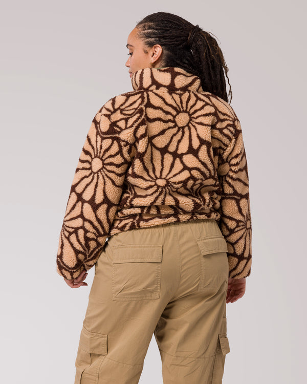 Shop Desert Wildflowers High Pile Women's Jacket Inspired by our Parks | cream-and-brown