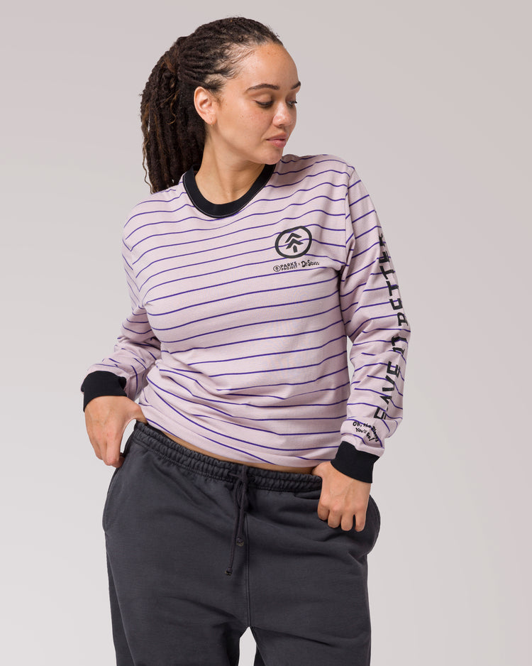 Shop Dr. Seuss x Parks Project Rainier Striped Long Sleeve Tee | purple-stripe