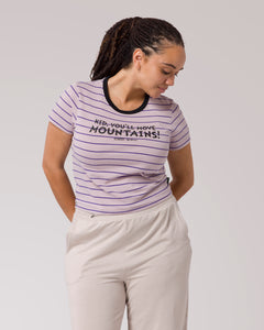 shop dr.seuss x parks project rainier striped women's baby tee | purple-stripe