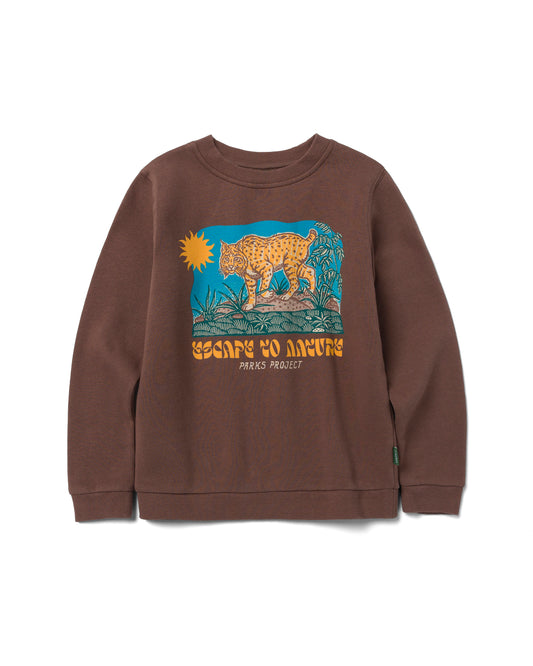 Shop Escape To Nature Bobcat Youth Crew Inspired by Parks | dark-brown