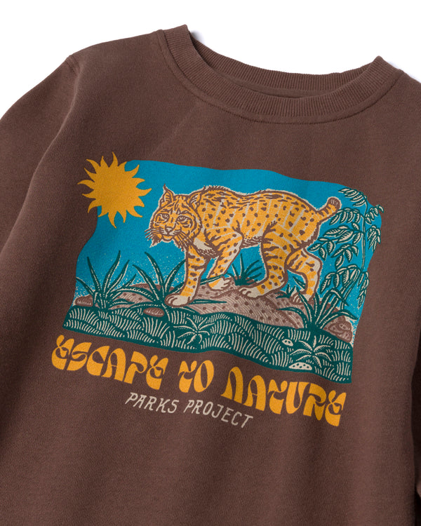 Shop Escape To Nature Bobcat Youth Crew Inspired by Parks | dark-brown