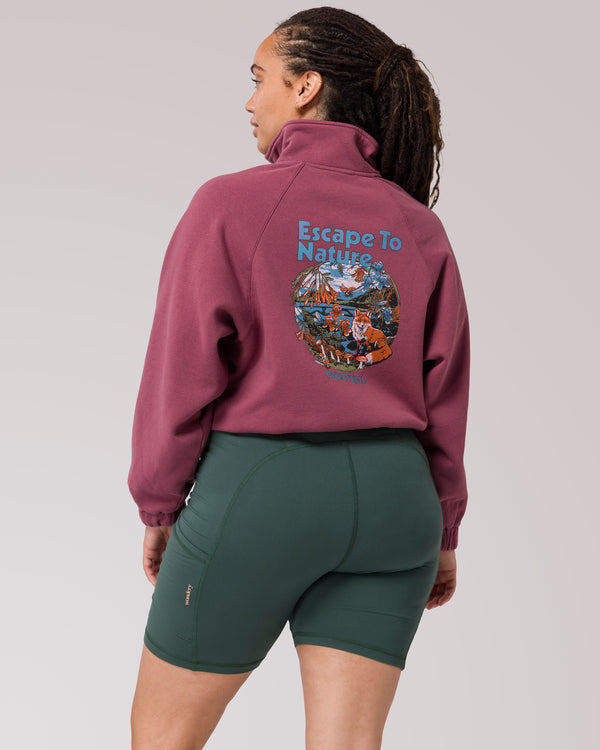 Shop Escape To Nature Fox Women's Quarter Zip Fleece Inspired by Parks | berry