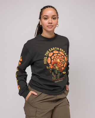 Shop Feel The Earth Breathe Butterfly Long Sleeve Tee | vintage-black