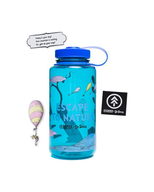 Dr. Seuss x Parks Project Clouds Recycled Water Bottle and Sticker Pack | blueberry-milk