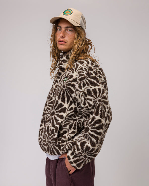 Shop High Desert Wildflowers High Pile Fleece Inspired by the Desert | brown-and-natural