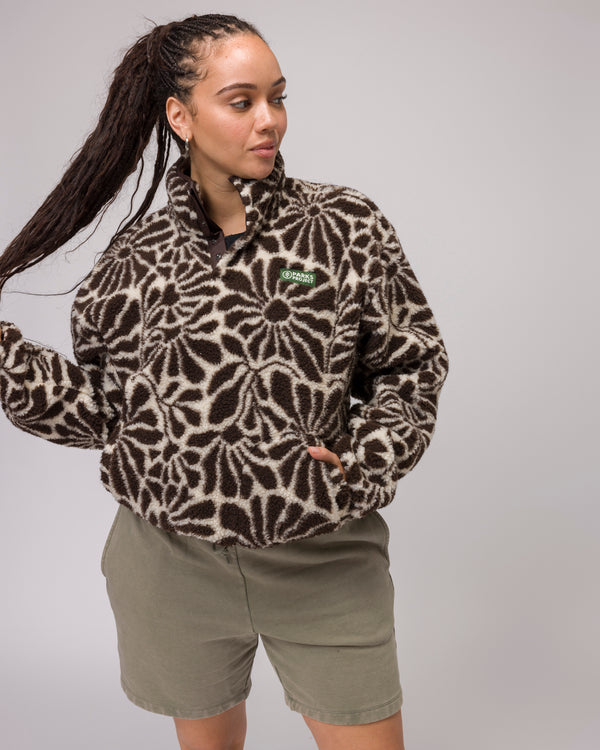 Shop High Desert Wildflowers High Pile Fleece Inspired by the Desert | brown-and-natural