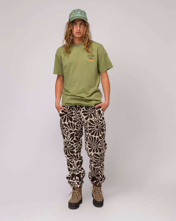 Shop High Desert Wildflowers High Pile Fleece Jogger | brown-and-natural