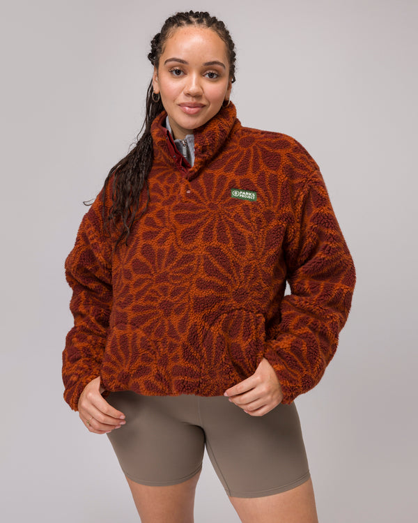 Shop High Desert Wildflowers High Pile Fleece Inspired by the Desert | rust