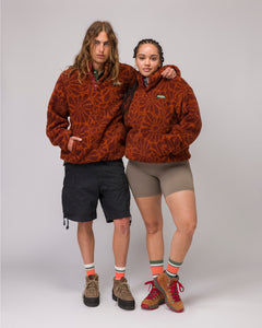 shop high desert wildflowers high pile fleece inspired by the desert | rust