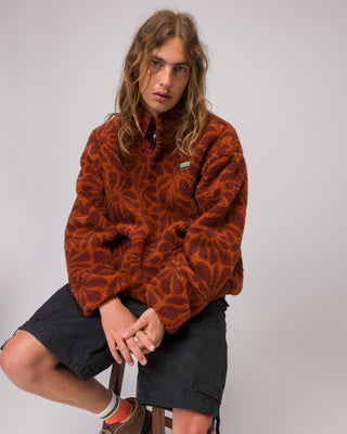 Shop High Desert Wildflowers High Pile Fleece Inspired by the Desert | rust