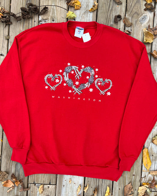 Vintage Washington Wintertime Hearts Crewneck