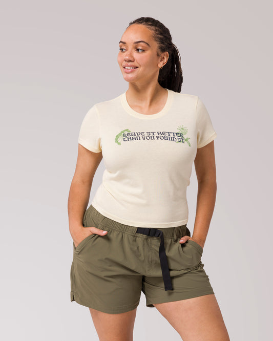 Shop Leave It Better Iris Women's Baby Tee Inspired by our Parks | natural