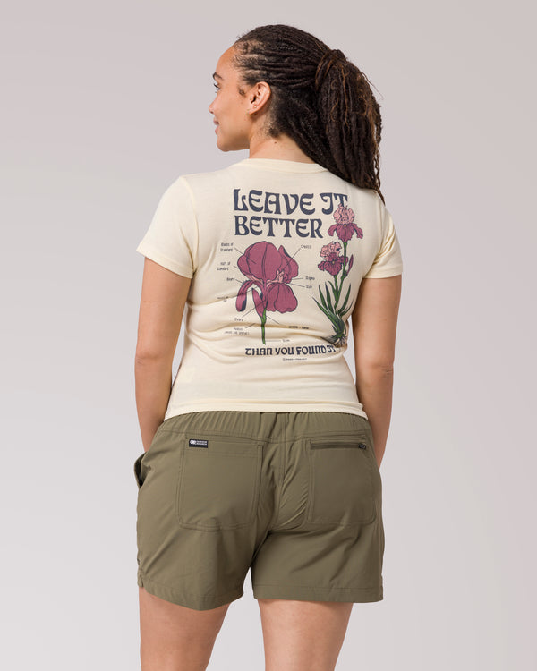 Shop Leave It Better Iris Women's Baby Tee Inspired by our Parks | natural