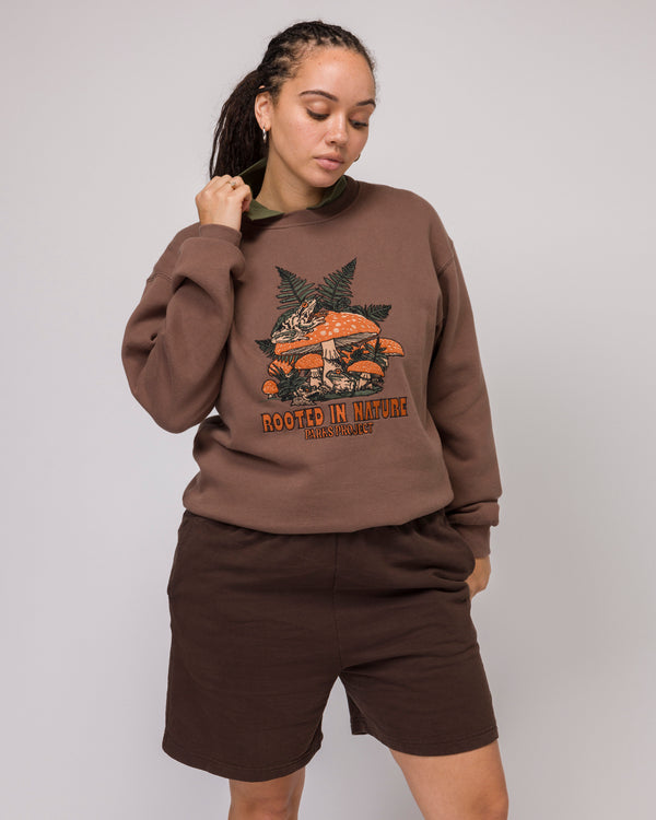 Shop Rooted In Nature Ferns Crew Inspired by Nature's Ferns | dark-brown