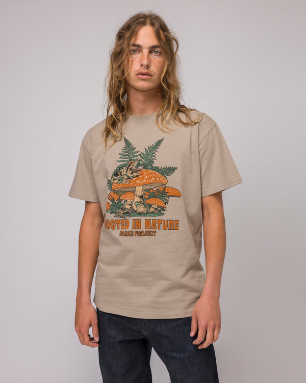 Shop Rooted In Nature Ferns Tee Inspired by Nature's Ferns | mushroom-grey