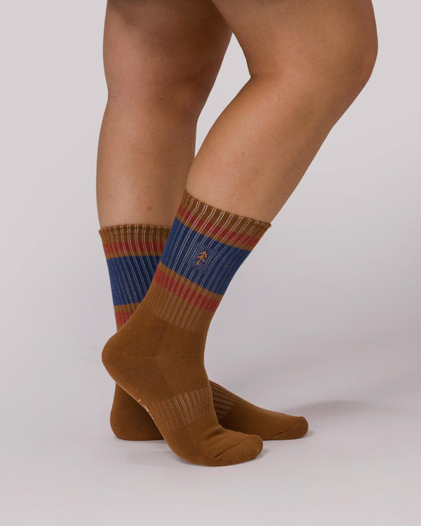 Shop Trail Crew Tube Socks 2 pack Inspired By National Parks | brown-and-natural