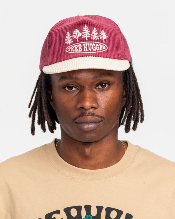 Tree Hugger Corduroy Cap for Nature Lovers | red