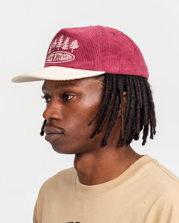 Tree Hugger Corduroy Cap for Nature Lovers | red