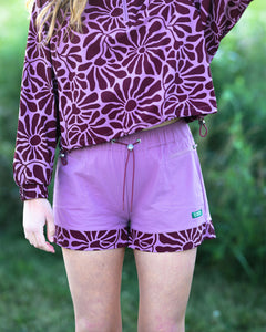 shop women's high desert wildflowers trail short inspired by desert parks | mauve-orchid