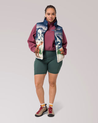 Shop Wild Moose Women's Cropped Puffer Vest Inspired by Parks | multi-color