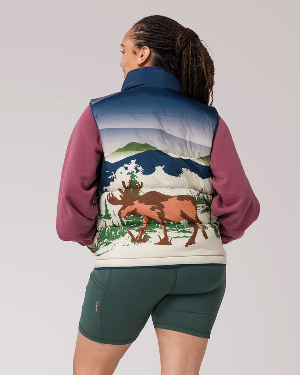 Shop Wild Moose Women's Cropped Puffer Vest Inspired by Parks | multi-color