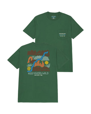 Shop Teva x Parks Project Wild Rivers Pocket Tee Inspired by our National Parks | forest-green