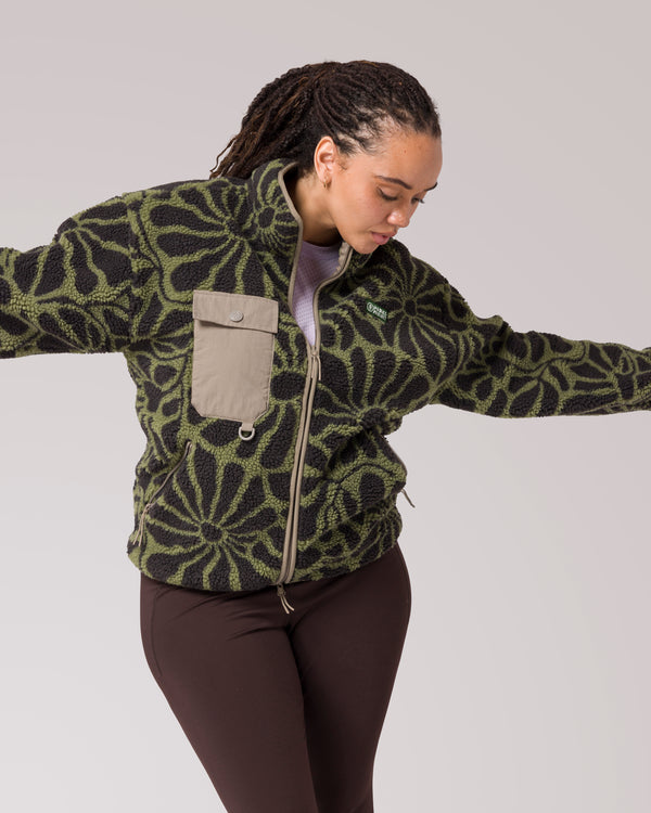 Shop Wildflowers Full Zip High Pile Fleece Inspired by Parks | fern