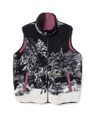 Shop Winter Moose Reversible Vest Inspired by our National Parks | black-berry