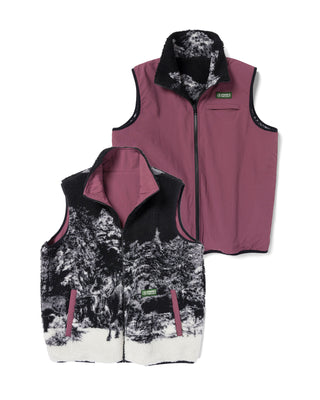 Shop Winter Moose Reversible Vest Inspired by our National Parks | black-berry