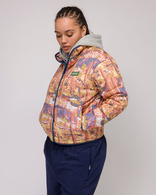 Shop Women's Saguaro Cacti Quilted Jacket Inspired by Desert Parks | multi-color