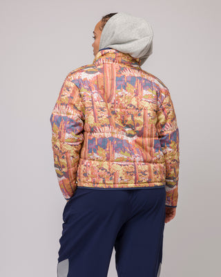 Shop Women's Saguaro Cacti Quilted Jacket Inspired by Desert Parks | multi-color