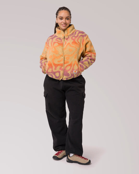 Yellowstone Inspired Fleece Jacket for Women | burnt-orange