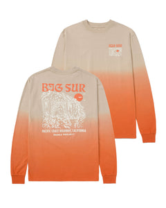 shop the ombre puff print long sleeve tee inspired by big sur | burnt-orange