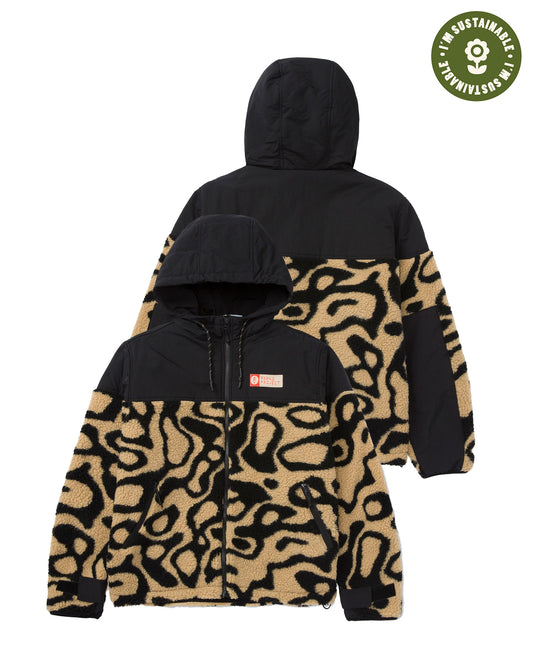 Cozy Fleece Winter Jacket Inspired By Yellowstone Geysers | black