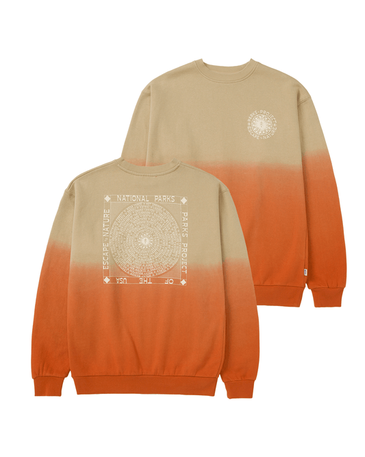 Shop Escape to Nature Ombre Fleece Crew Inspired By National Parks | burnt-orange