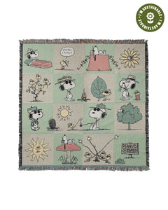 peanuts x parks project sustainably crafted cotton blanket