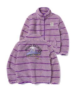 dr. seuss x parks project women's striped rainier high pile fleece jacket