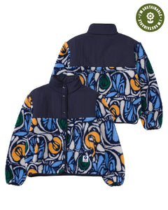 winter-ready womens' fleece jacket inspired by national parks | navy