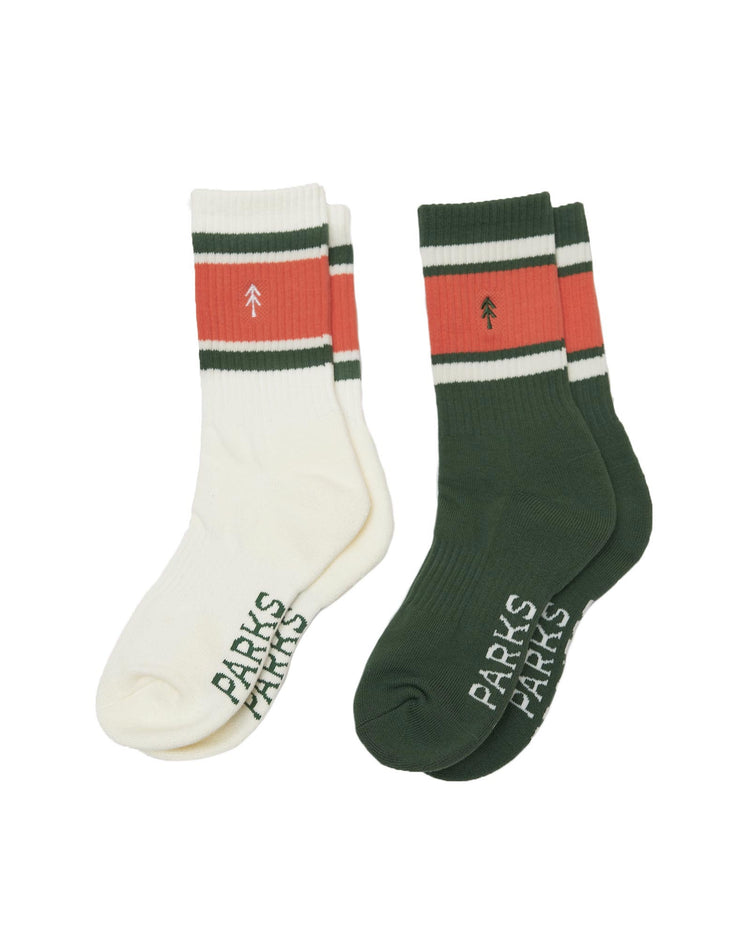 Shop Trail Crew Tube Socks 2 pack Inspired By National Parks | green-and-natural