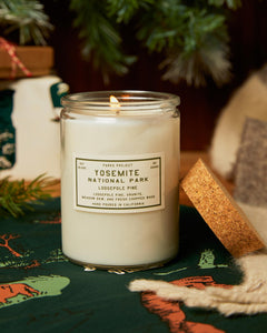 shop yosemite lodgepole pine candle inspired by yosemite national park | clear